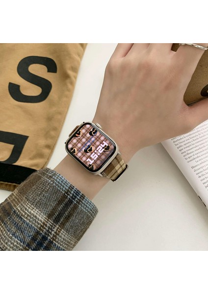 Apple Watch Series 10 42MM/9 8 7 41MM/SE (2023) Se (2022) Se 6 5 4 40MM/3 2 1 38MM-STIL 5 Için Ekose Yün Kayış (Yurt Dışından) fiyatları