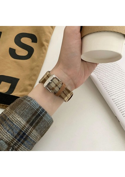 Apple Watch Series 10 42MM/9 8 7 41MM/SE (2023) Se (2022) Se 6 5 4 40MM/3 2 1 38MM-STIL 5 Için Ekose Yün Kayış (Yurt Dışından) fırsatları