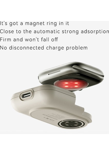 Apple Watch Series 7 8 9 45MM/6 5 4 Se Se (2022) Se (2023) 44MM Manyetik Kablosuz Şarj Cihazı Güç Bankası-Starlight (Yurt Dışından) fırsatları