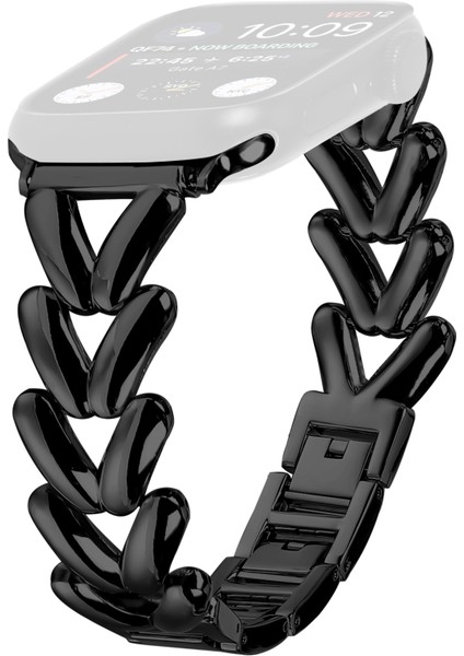 Apple Watch Series 10 46MM/ULTRA 2/ultra 49MM/9 8 7 45MM/SE (2023) Se (2022) Se 6 5 4 44MM/3 2 1 42MM Bükülmüş Metal Bant-Siyah Için Kayış (Yurt Dışından)