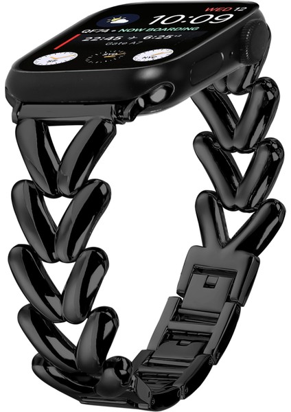 Apple Watch Series 10 46MM/ULTRA 2/ultra 49MM/9 8 7 45MM/SE (2023) Se (2022) Se 6 5 4 44MM/3 2 1 42MM Bükülmüş Metal Bant-Siyah Için Kayış (Yurt Dışından) fırsatları