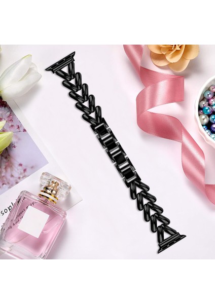 Apple Watch Series 10 46MM/ULTRA 2/ultra 49MM/9 8 7 45MM/SE (2023) Se (2022) Se 6 5 4 44MM/3 2 1 42MM Bükülmüş Metal Bant-Siyah Için Kayış (Yurt Dışından) indirimleri