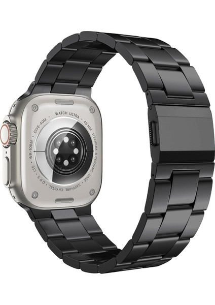 Apple Watch Series 10 46MM/ULTRA 2/ultra 49MM/9 8 7 45MM/SE (2023) Se (2022) Se 6 5 4 44MM/3 2 1 42MM Paslanmaz Çelik Bant - Siyah (Yurt Dışından)