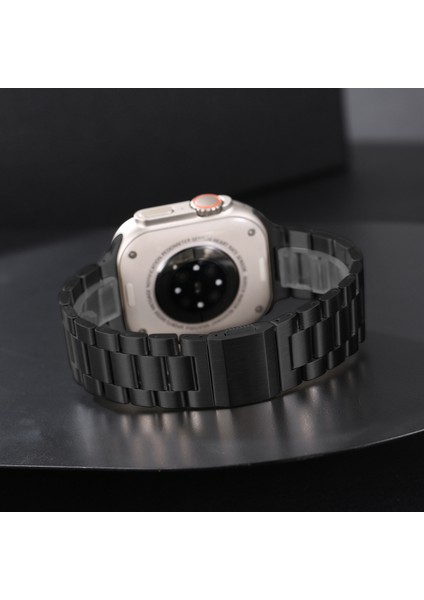 Apple Watch Series 10 46MM/ULTRA 2/ultra 49MM/9 8 7 45MM/SE (2023) Se (2022) Se 6 5 4 44MM/3 2 1 42MM Paslanmaz Çelik Bant - Siyah (Yurt Dışından) indirimleri