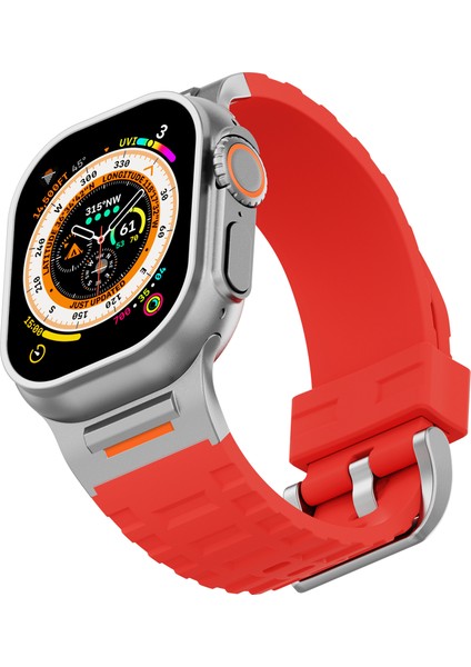 Apple Watch Series 10 46MM/ULTRA 2/ultra 49MM/9 8 7 45MM/SE (2023) Se (2022) Se 6 5 4 44MM/3 2 1 42MM Için Sıvı Silikon Kayış - Kırmızı (Yurt Dışından) indirimleri