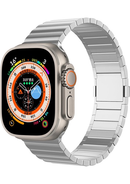 Apple Watch 10 46MM/ULTRA 2/ultra 49MM/9 8 7 45MM/SE (2023) Se (2022) Se 6 5 4 44MM/3 2 1 42MM Titanyum Alaşımlı Saat Kayışı Manyetik Toka - Gümüş (Yurt Dışından) fırsatları