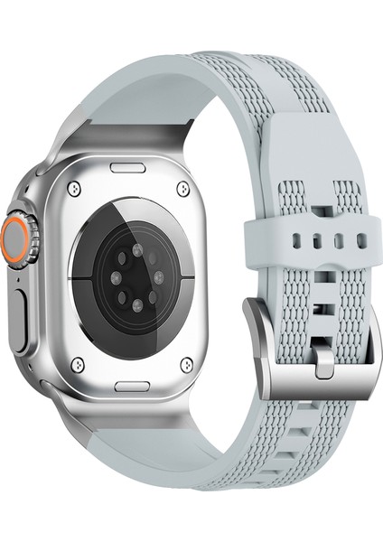 Apple Watch Series 10 46MM/ULTRA 2/ultra 49MM/9 8 7 45MM/SE (2023) Se (2022) Se 6 5 4 44MM/3 2 1 42MM Için Spor Sıvı Silikon Kayış - Bulutlu Gri (Yurt Dışından)