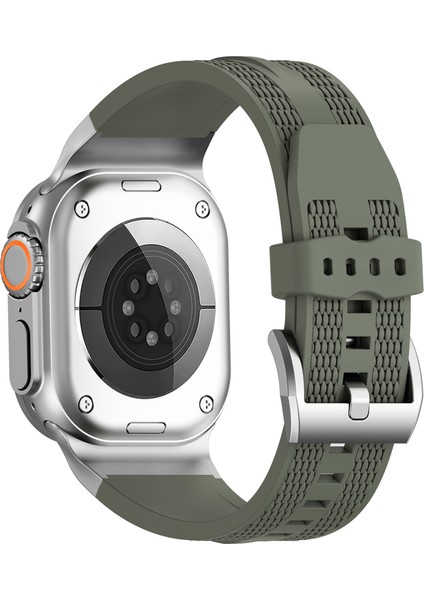 Apple Watch Series 10 46MM/ULTRA 2/ultra 49MM/9 8 7 45MM/SE (2023) Se (2022) Se 6 5 4 44MM/3 2 1 42MM - Orman Yeşili Için Spor Sıvı Silikon Kayış (Yurt Dışından)