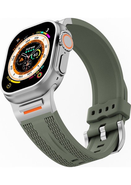 Apple Watch Series 10 46MM/ULTRA 2/ultra 49MM/9 8 7 45MM/SE (2023) Se (2022) Se 6 5 4 44MM/3 2 1 42MM - Orman Yeşili Için Spor Sıvı Silikon Kayış (Yurt Dışından) modelleri