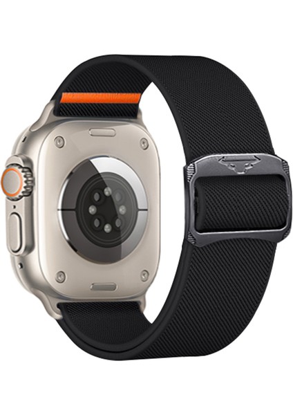 Apple Watch Series 10 46MM/ULTRA 2 Ultra 49MM/9 8 7 45MM/SE (2023) Se (2022) Se 6 5 4 44MM/3 2 1 42MM Için Kalebol Naylon Saat Kayışı - Siyah (Yurt Dışından)