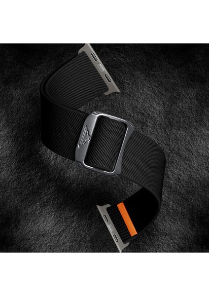 Apple Watch Series 10 46MM/ULTRA 2 Ultra 49MM/9 8 7 45MM/SE (2023) Se (2022) Se 6 5 4 44MM/3 2 1 42MM Için Kalebol Naylon Saat Kayışı - Siyah (Yurt Dışından) fırsatları