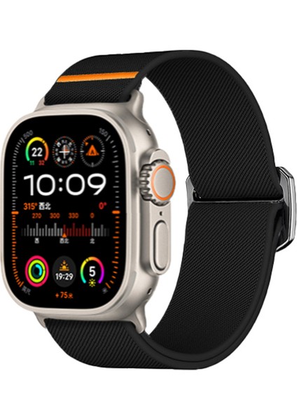 Apple Watch Series 10 46MM/ULTRA 2 Ultra 49MM/9 8 7 45MM/SE (2023) Se (2022) Se 6 5 4 44MM/3 2 1 42MM Için Kalebol Naylon Saat Kayışı - Siyah (Yurt Dışından) indirimleri