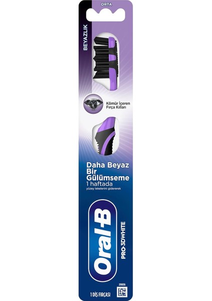 Oral-B Pro-3dwhite Kömürlü Beyazlık Diş Fırçası, Orta Sertlik fiyatları