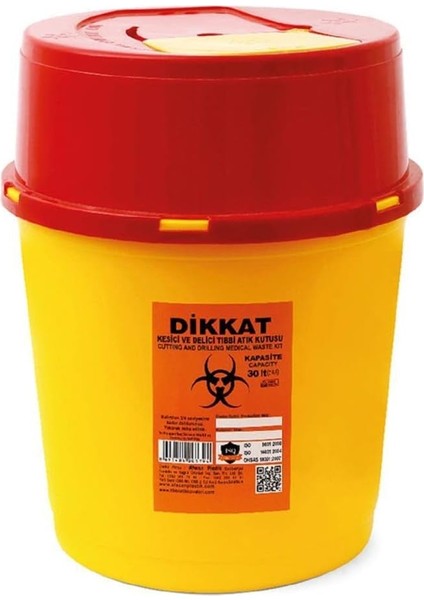 Çelikpençe 3 Adet Kesici ve Delici Tıbbi Enfekte Atık Kutusu 30 Lt.