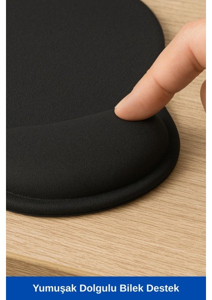 Tıger Track Siyah Bilek Destekli Ergonomik - Kaymaz Taban Mouse Pad indirimleri