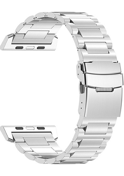 Apple Watch 10 46MM/ULTRA 2/ultra 49MM/9 8 7 45MM/SE (2023) Se (2022) Se 6 5 4 44MM/3 2 1 42MM Titanyum Alaşımlı Kayış 26MM Bant-Gümüş (Yurt Dışından) modelleri