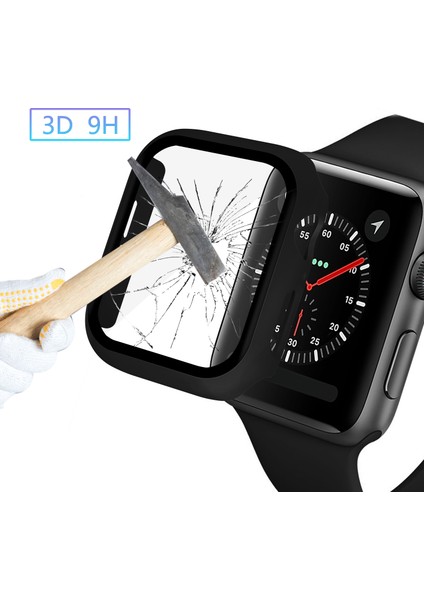 Hat Prınce Apple Watch Series 4/5/6/se/se (2022) 40 mm Pc Çerçeve + Temperli Cam Koruyucu Saat Kılıfı - Siyah (Yurt Dışından) fiyatları