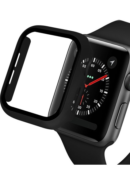 Hat Prınce Apple Watch Series 4/5/6/se/se (2022) 40 mm Pc Çerçeve + Temperli Cam Koruyucu Saat Kılıfı - Siyah (Yurt Dışından) modelleri