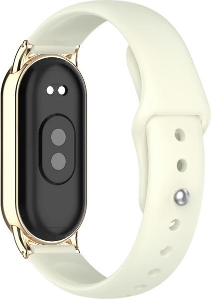 12 mm Evrensel Akıllı Saat Ters Tokalı Silikon Saat Kayışı Için Yedek Bant - Fildişi Beyazı (Yurt Dışından)