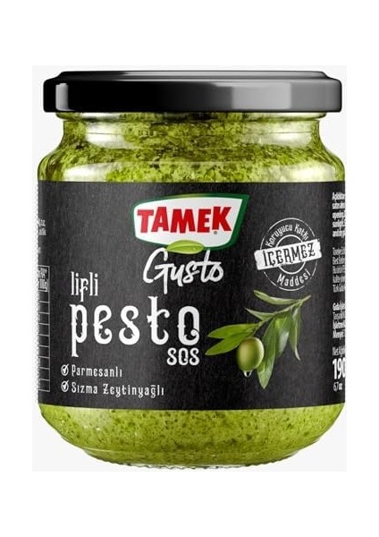 Tamek Gusto Lifli Pesto Sos 190 G fiyatları
