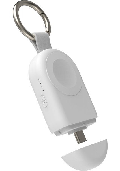 U16 Apple Watch Akıllı Saat Şarj Cihazı Mini Manyetik Kablosuz Şarj Pedi Type-C Fişli - Beyaz (Yurt Dışından)