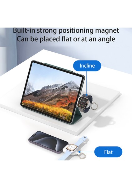 U16 Apple Watch Akıllı Saat Şarj Cihazı Mini Manyetik Kablosuz Şarj Pedi Type-C Fişli - Beyaz (Yurt Dışından) fiyatları