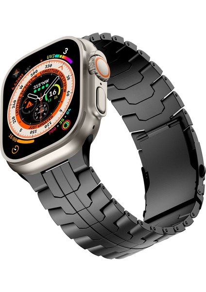 Apple Watch Series 10 42MM/9 8 7 41MM/SE (2023) Se (2022) Se 6 5 4 40MM/3 2 1 38MM Için Titanyum Alaşımlı Saat Kayışı - Siyah (Yurt Dışından) indirimleri