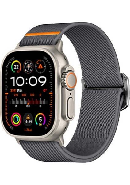 Apple Watch Series 10 46MM/ULTRA 2/ultra 49MM/SERIES 9 8 7 45MM/SE (2023) Se (2022) Se 6 5 4 44MM/3 2 1 42MM Bant Için Naylon Kayış - Koyu Gri (Yurt Dışından) fırsatları