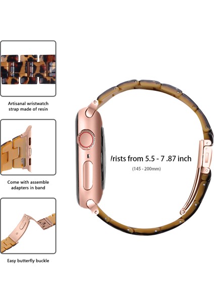 Apple Watch Series 10 46MM/ULTRA 2 Ultra 49MM/9 8 7 45MM/SE (2023) Se (2022) Se 6 5 4 44MM/3 2 1 42MM-LEOPARD Için Hafif Renkli Reçine Saat Kayışı Değişimi (Yurt Dışından) fırsatları