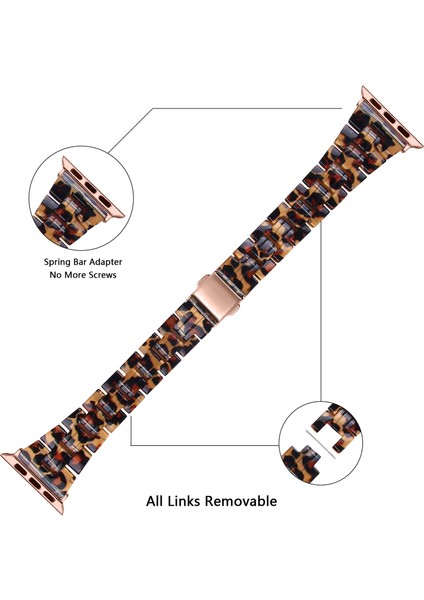 Apple Watch Series 10 46MM/ULTRA 2 Ultra 49MM/9 8 7 45MM/SE (2023) Se (2022) Se 6 5 4 44MM/3 2 1 42MM-LEOPARD Için Hafif Renkli Reçine Saat Kayışı Değişimi (Yurt Dışından) indirimleri