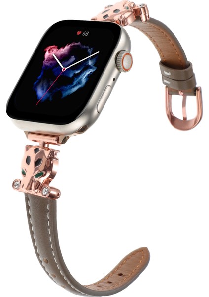 Apple Watch Series 10 46MM/ULTRA 2 Ultra 49MM/9 8 7 45MM/SE (2023) Se (2022) Se 6 5 4 44MM/3 2 1 42MM Saat Kayışı - Gül Altın/kahverengi (Yurt Dışından) modelleri