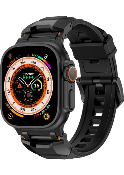 Apple Watch 10 46MM/ULTRA 2/ultra 49MM/9 8 7 45MM/SE (2023) Se (2022) Se 6 5 4 44MM/3 2 1 42MM Sıvı Silikon Kayış-Titanyum+Siyah Için (Yurt Dışından) fiyatları