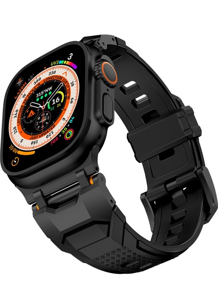 Apple Watch 10 46MM/ULTRA 2/ultra 49MM/9 8 7 45MM/SE (2023) Se (2022) Se 6 5 4 44MM/3 2 1 42MM Sıvı Silikon Kayış-Titanyum+Siyah Için (Yurt Dışından) modelleri