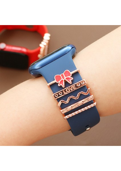 Evrensel Akıllı Saat Kayışı Takıları Metal Dekoratif Takılar Döngüler Saat Kayışı Süsleri Yapay Elmaslı (Kayışsız) - Stil B (Yurt Dışından) modelleri