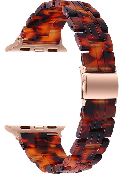 Apple Watch Series 10 46MM/ULTRA 2 Ultra 49MM/9 8 7 45MM/SE (2023) Se (2022) Se 6 5 4 44MM/3 2 1 42MM-KAPLUMBAĞA Kabuğu Için Hafif Renkli Reçine Saat Kayışı Değişimi (Yurt Dışından)