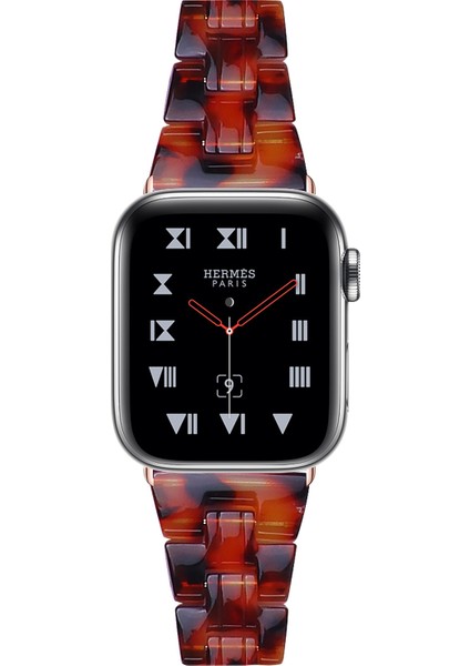 Apple Watch Series 10 46MM/ULTRA 2 Ultra 49MM/9 8 7 45MM/SE (2023) Se (2022) Se 6 5 4 44MM/3 2 1 42MM-KAPLUMBAĞA Kabuğu Için Hafif Renkli Reçine Saat Kayışı Değişimi (Yurt Dışından) modelleri