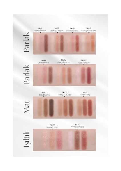 Mıssha Yumuşak Dokulu, Dökülme Yapmayan 3 Renkli Göz Farı Triple Shadow No.6 (Marsala Red) fiyatları