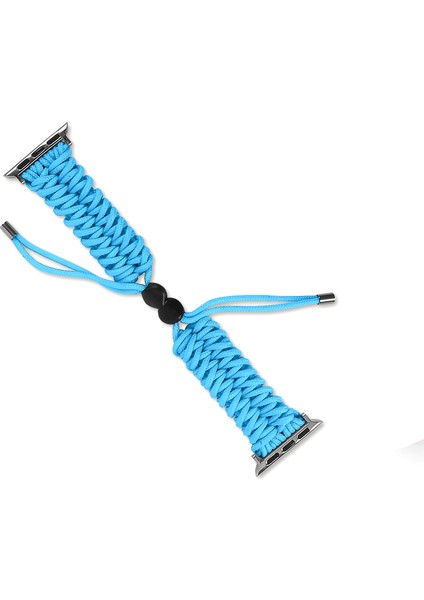 Apple Watch Series 10 46MM/ULTRA 2 Ultra 49MM/9 8 7 45MM/SE (2023) Se (2022) Se 6 5 4 44MM/3 2 1 42MM-MAVI Için Ayarlanabilir Örgülü Halat Yeni Stil Saat Kayışı Değişimi (Yurt Dışından)