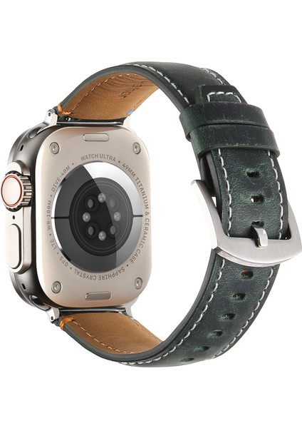 Apple Watch Series 10 46MM/ULTRA 2 Ultra 49MM/9 8 7 45MM/SE (2023) Se (2022) Se 6 5 4 44MM/3 2 1 42MM Saat Kayışı - Mat Yeşil (Yurt Dışından)