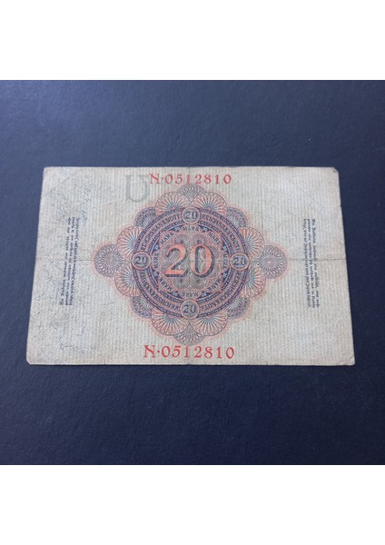 3996368F4225490274 1914 Almanya N.051 Serisi 20MARK Çt Eski Yabancı Kağıt Para fiyatları