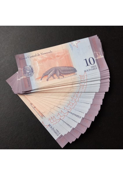 3996368F803AB035E8 2018 Venezuela 10 Bolivar Deste Çil 100ADET Eski Kağıt Para
