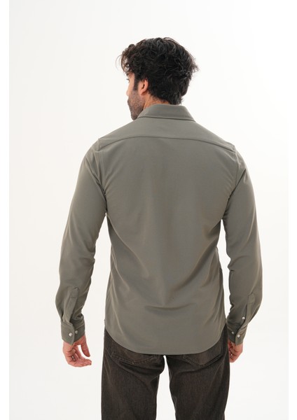 Gömlek Örme Petek Kumaş Mevsimlik Likralı Regular Erkek Gömlek fırsatları