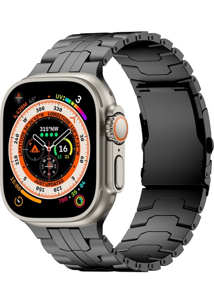 Apple Watch Series 10 46MM/ULTRA 2 Ultra 49MM/SERIES 9 8 7 45MM/SE (2023) Se (2022) Se 6 5 4 44MM/3 2 1 42MM Için Metal Saat Kayışı - Siyah (Yurt Dışından) fırsatları