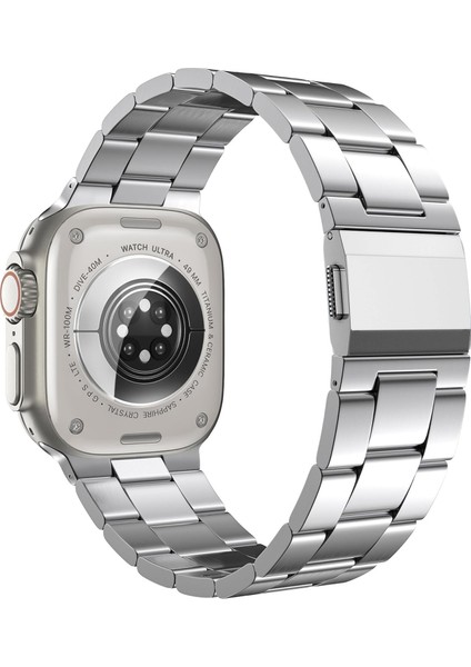 Apple Watch Series 10 46MM/ULTRA 2/ultra 49MM/9 8 7 45MM/SE (2023) Se (2022) Se 6 5 4 44MM/3 2 1 42MM Paslanmaz Çelik Bant - Gümüş (Yurt Dışından)