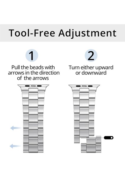 Apple Watch Series 10 46MM/ULTRA 2/ultra 49MM/9 8 7 45MM/SE (2023) Se (2022) Se 6 5 4 44MM/3 2 1 42MM Paslanmaz Çelik Bant - Gümüş (Yurt Dışından) fırsatları