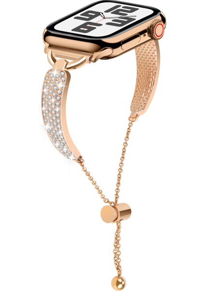 Kalebol Apple Watch 10 46MM/ULTRA 2/ultra 49MM/9 8 7 45MM/SE (2023) Se (2022) Se 6 5 4 44MM/3 2 1 42MM Saat Kayışı Bilekliği - Gül Altın (Yurt Dışından) modelleri