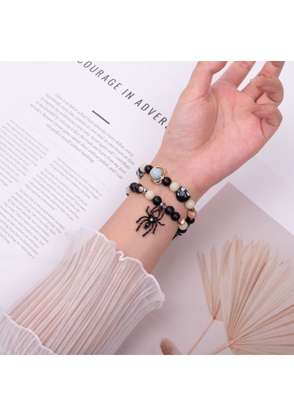 Apple Watch Series 10 Ultra 9 8 7 Se 6 5 4 3 2 1 46MM 49MM 45MM 44MM 42MM Için Örümcekli Kolye Ucuyla Parlayan Kayış - Yeşil Işık + Siyah (Yurt Dışından) fiyatları