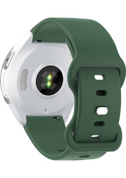 Evrensel 18 mm Düz Renkli Silikon Kayış Şeklinde Tokalı Akıllı Saat Kordonu - Koyu Yeşil (Yurt Dışından)