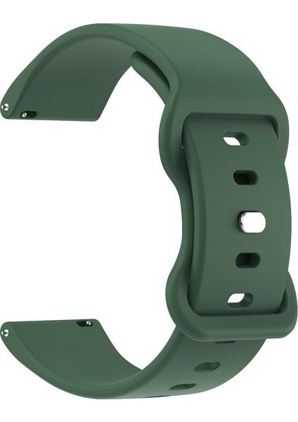 Evrensel 18 mm Düz Renkli Silikon Kayış Şeklinde Tokalı Akıllı Saat Kordonu - Koyu Yeşil (Yurt Dışından) fiyatları