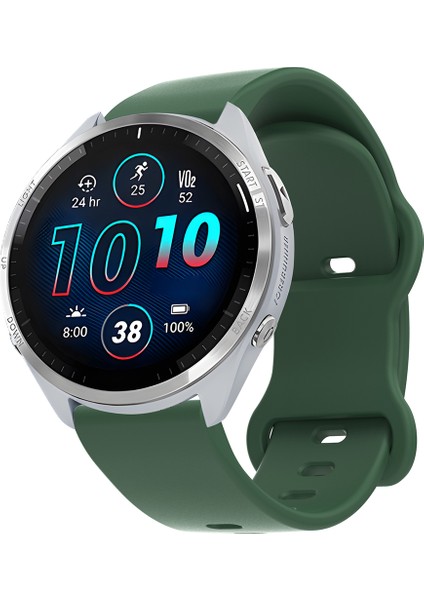 Evrensel 18 mm Düz Renkli Silikon Kayış Şeklinde Tokalı Akıllı Saat Kordonu - Koyu Yeşil (Yurt Dışından) fırsatları